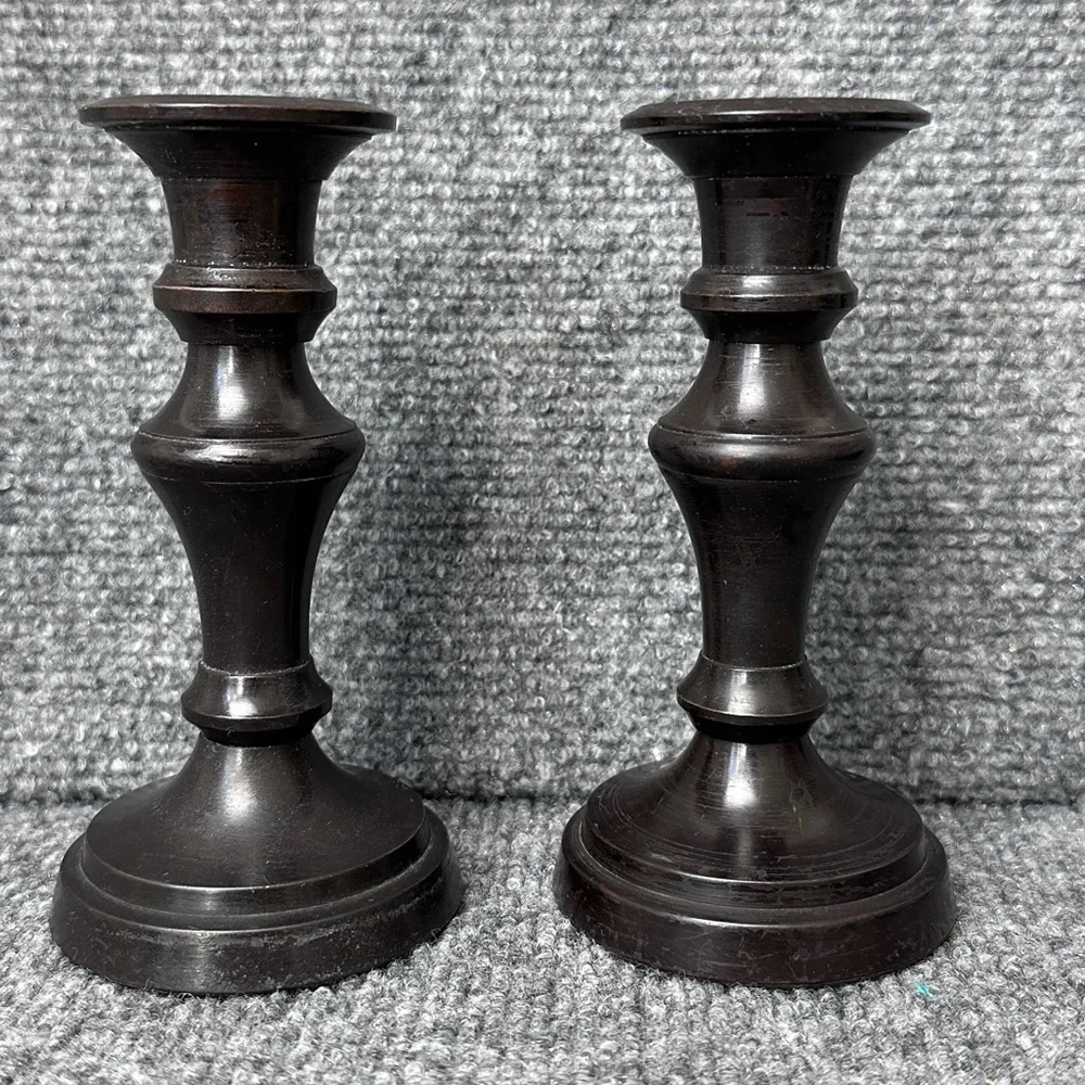 Restoration Hardware candlesticks candle holders 5.5” dark romantic industrial
